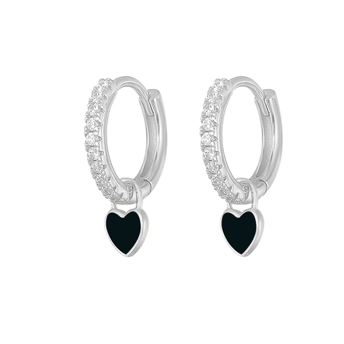 Aide Silver Color Hoop Earrings With Cute Candy Neon Color - BestShop