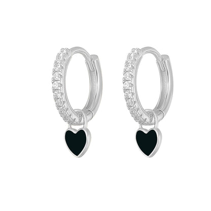 Aide Silver Color Hoop Earrings With Cute Candy Neon Color - BestShop