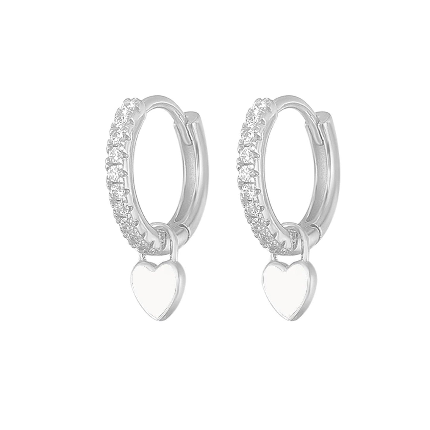 Aide Silver Color Hoop Earrings With Cute Candy Neon Color - BestShop