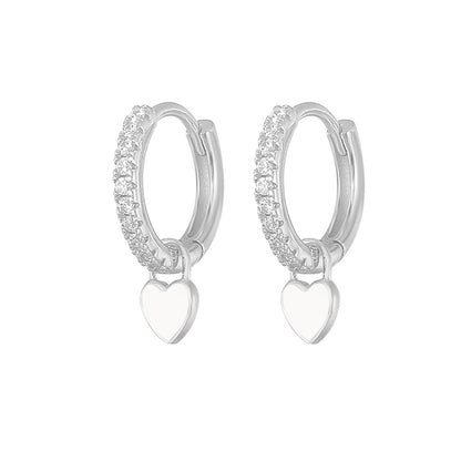 Aide Silver Color Hoop Earrings With Cute Candy Neon Color - BestShop