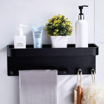 Load image into Gallery viewer, Aluminum Wall Mount Bathroom Shelves With Hooks - BestShop

