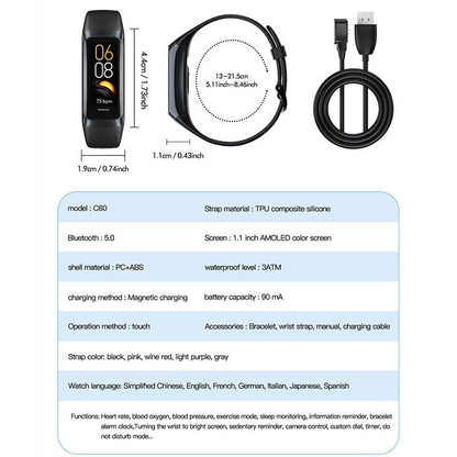 Amoled Smart Watch Heart Rate Band - BestShop