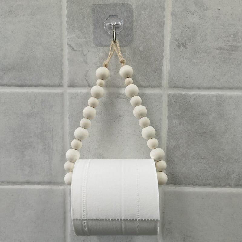 Bathroom Wooden Hook Paper Towel Rack - BestShop