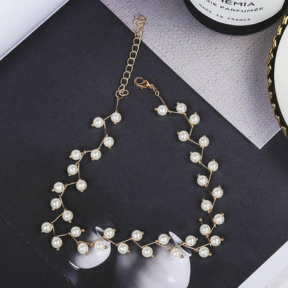 Beads Women Neck Chain Kpop Pearl Choker Necklace - BestShop