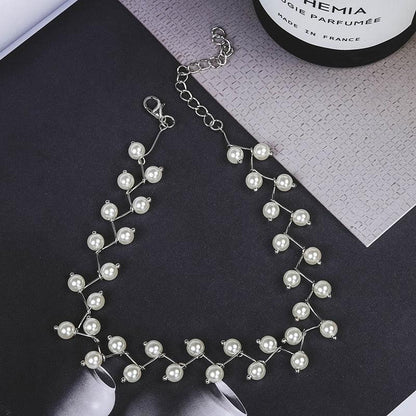 Beads Women Neck Chain Kpop Pearl Choker Necklace - BestShop