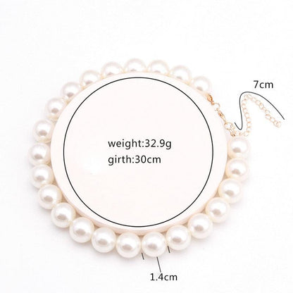 Beads Women Neck Chain Kpop Pearl Choker Necklace - BestShop