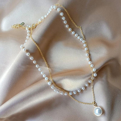 Beads Women Neck Chain Kpop Pearl Choker Necklace - BestShop