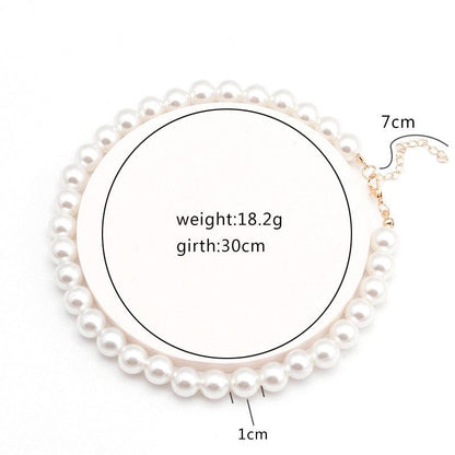 Beads Women Neck Chain Kpop Pearl Choker Necklace - BestShop