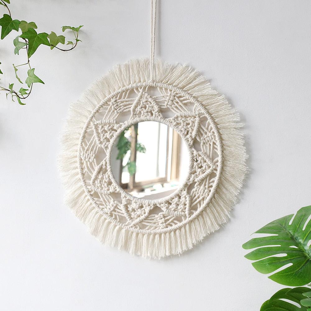 Boho Macrame Round Mirror Decorative - BestShop