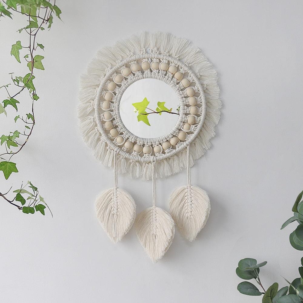 Boho Macrame Round Mirror Decorative - BestShop