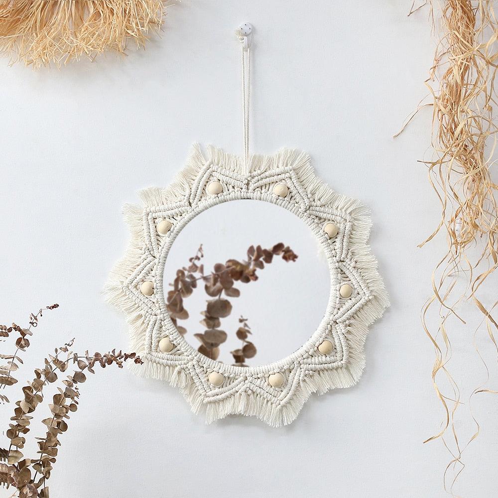 Boho Macrame Round Mirror Decorative - BestShop