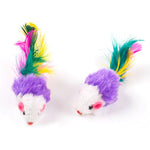 Load image into Gallery viewer, Colorful Feather Soft Fleece Mouse Cat Toys - BestShop
