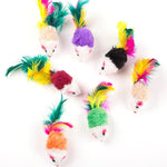 Load image into Gallery viewer, Colorful Feather Soft Fleece Mouse Cat Toys - BestShop
