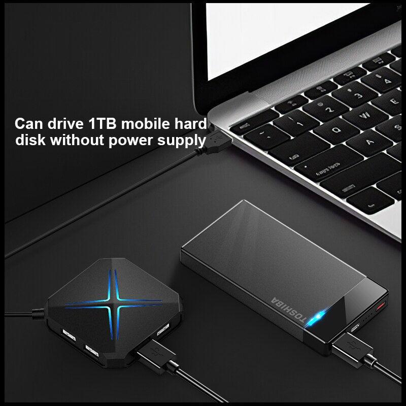 Cool Light USB Hub 6-Port Splitter with Card Reader and Mic/AUX - BestShop