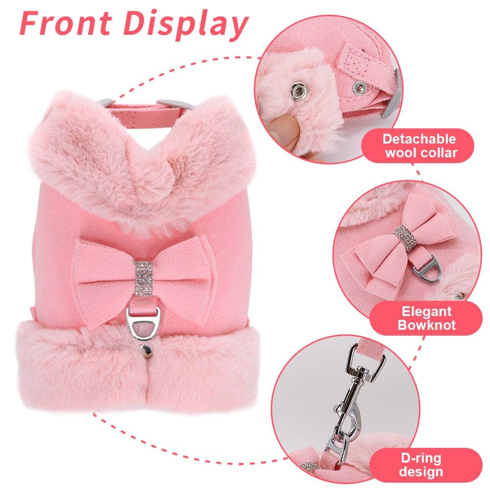 Cute Warm Winter Pet Harness Vest Set - BestShop