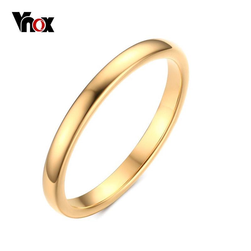Cute Women's Gold-Color Rings Trendy 2 mm - BestShop