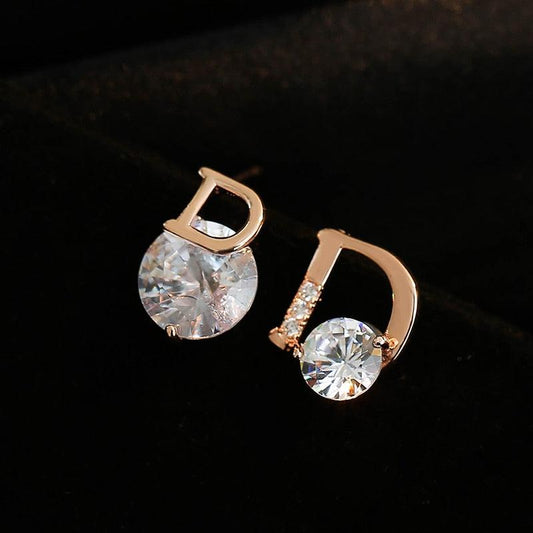 D letter diamond Earring - BestShop