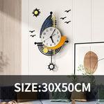 Load image into Gallery viewer, Decorative Wall Clock Navigation Sailboat Creative Design Clock - BestShop
