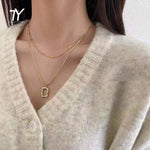 Load image into Gallery viewer, Double Layer Geometric Pendant Necklace - BestShop
