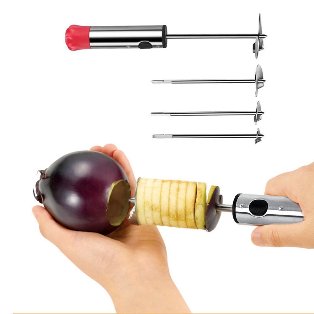 Drill Vegetable Fruit Corer Stainless Steel Tools Making Stuffed Vegetables Easy Grip Core Remover with 4 Blades for Kitchen - BestShop