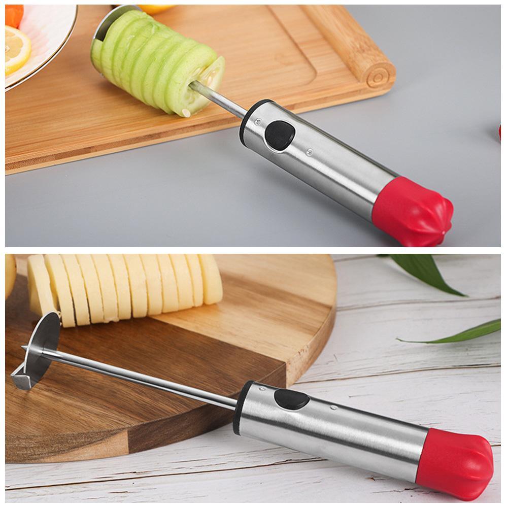 Drill Vegetable Fruit Corer Stainless Steel Tools Making Stuffed Vegetables Easy Grip Core Remover with 4 Blades for Kitchen - BestShop