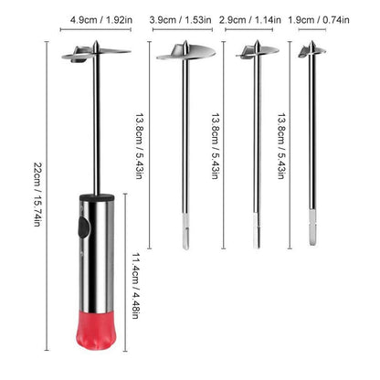 Drill Vegetable Fruit Corer Stainless Steel Tools Making Stuffed Vegetables Easy Grip Core Remover with 4 Blades for Kitchen - BestShop