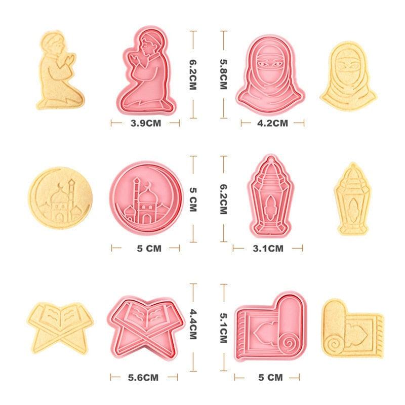 Eid Mubarak Biscuit Mold Ramadan Kareem Decoration Cookie Cutter Set 2023 Islamic Muslim Festival Party Supplies Baking Tools - BestShop