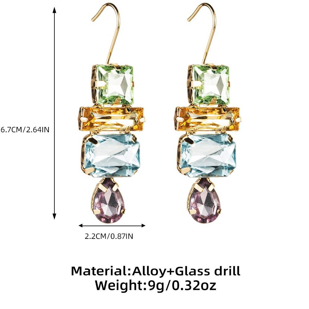 Elegant Candy Multi Glass Rhinestone Dangle Earrings - BestShop