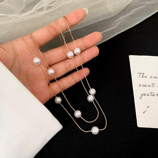 Elegant Double-Layer Pearl String Choker - BestShop