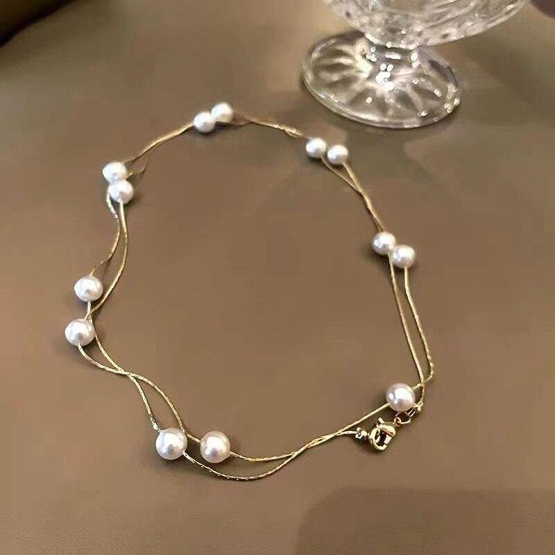 Elegant Double-Layer Pearl String Choker - BestShop