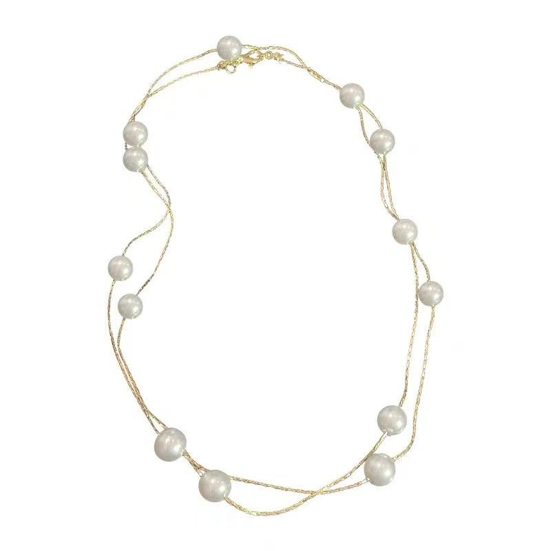 Elegant Double-Layer Pearl String Choker - BestShop