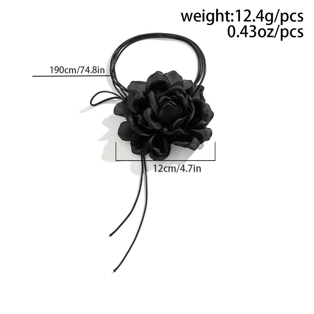 Exaggerated Goth Rose Flower Clavicle Chain Necklace - BestShop