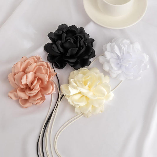 Exaggerated Goth Rose Flower Clavicle Chain Necklace - BestShop