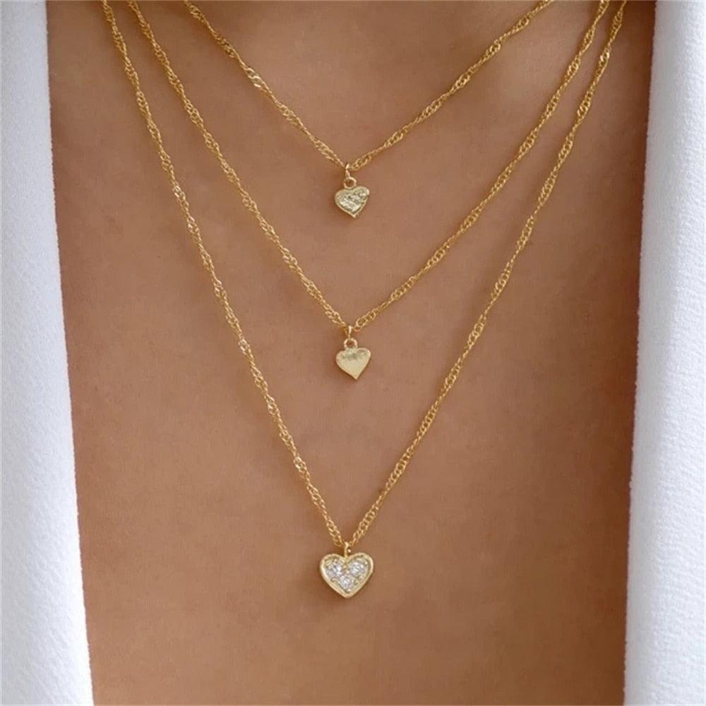 Fashion Gold Color Heart-Shaped Necklace For Women - BestShop