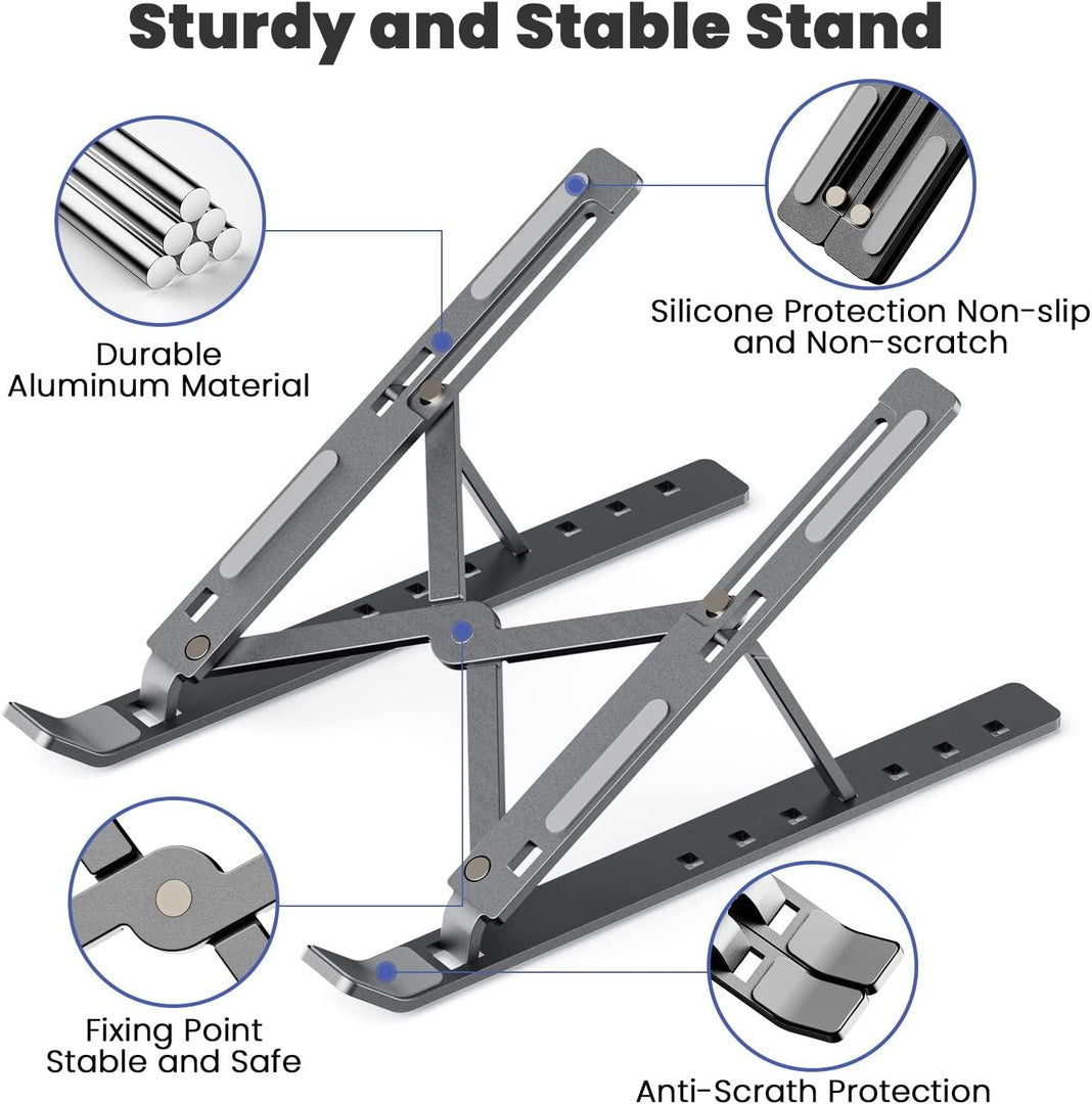 Foldable Aluminum Laptop Stand for 10-15.6" Notebooks - BestShop