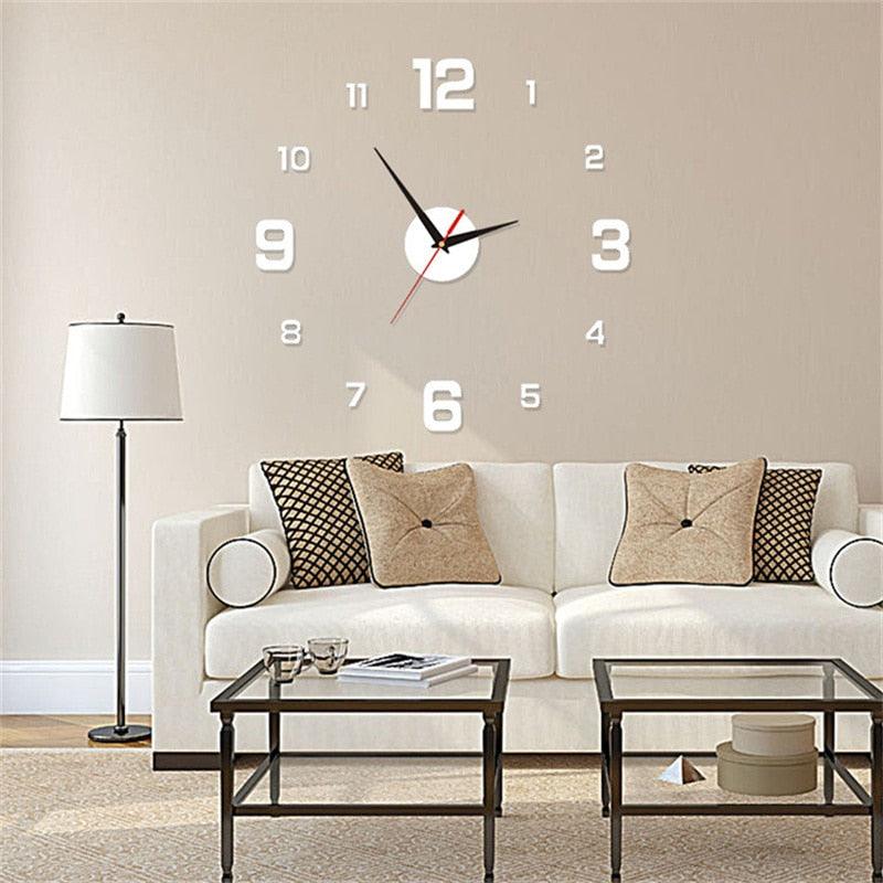 Frameless Modern 3D Wall Clock Mirror Sticker Clock - BestShop