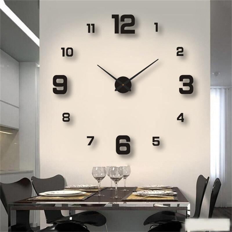Frameless Modern 3D Wall Clock Mirror Sticker Clock - BestShop