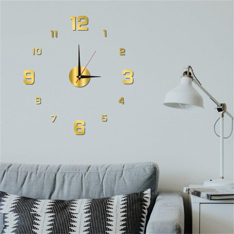 Frameless Modern 3D Wall Clock Mirror Sticker Clock - BestShop