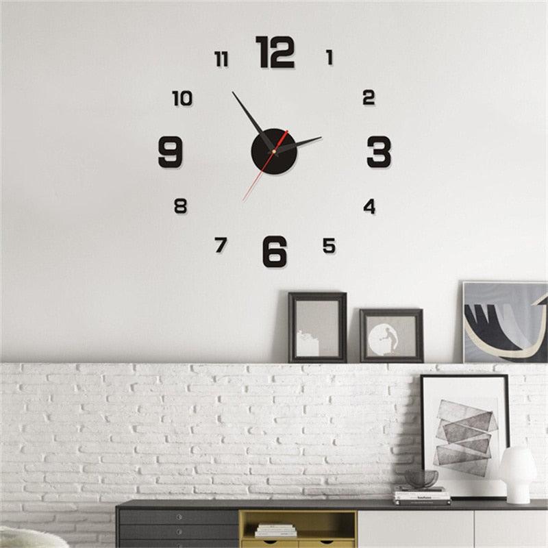 Frameless Modern 3D Wall Clock Mirror Sticker Clock - BestShop