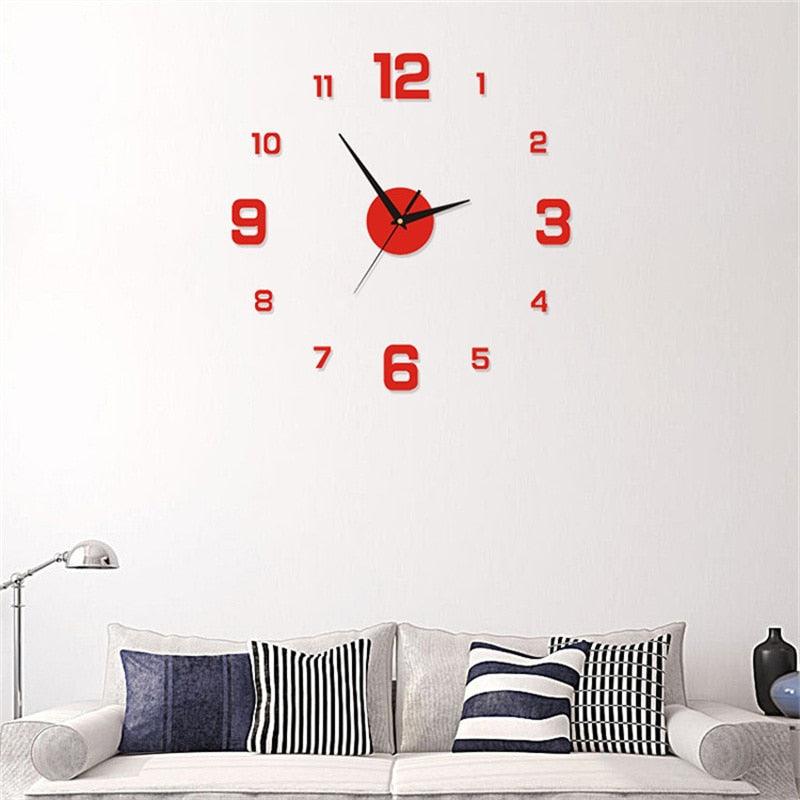 Frameless Modern 3D Wall Clock Mirror Sticker Clock - BestShop