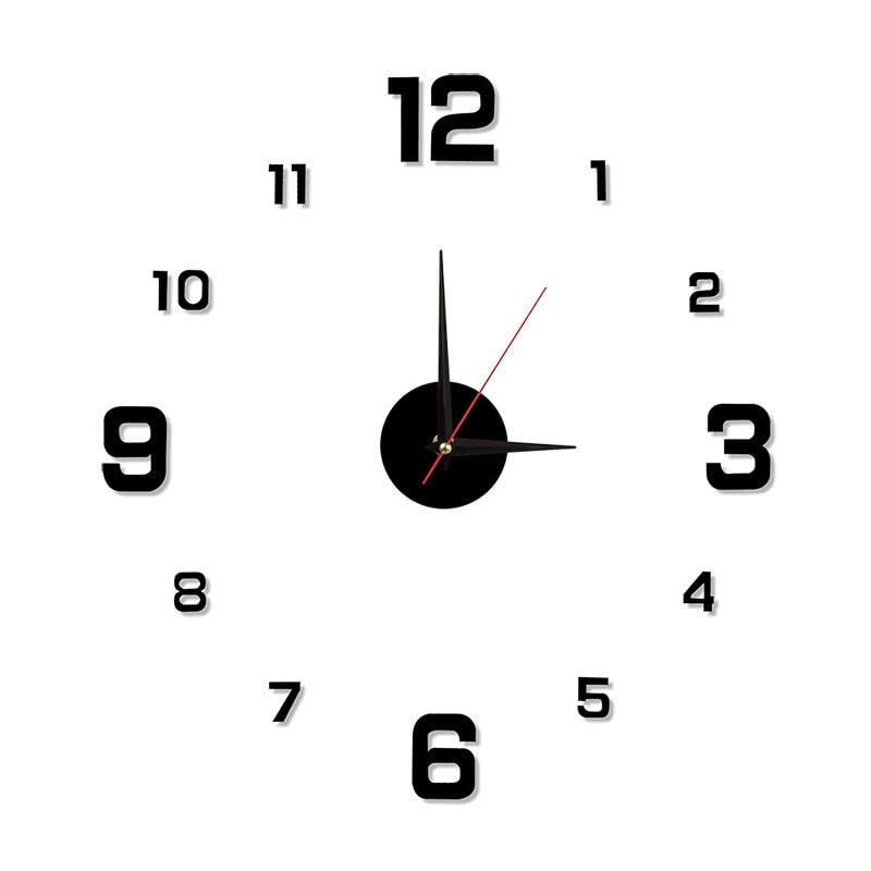 Frameless Modern 3D Wall Clock Mirror Sticker Clock - BestShop