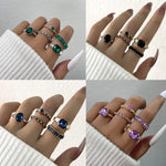 Load image into Gallery viewer, Green Crystal Ring Sets - BestShop