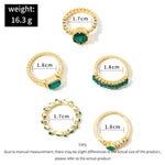 Load image into Gallery viewer, Green Crystal Ring Sets - BestShop