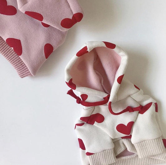 Heart Shape Pattern Autumn Winter Pet Love Hoodie - BestShop