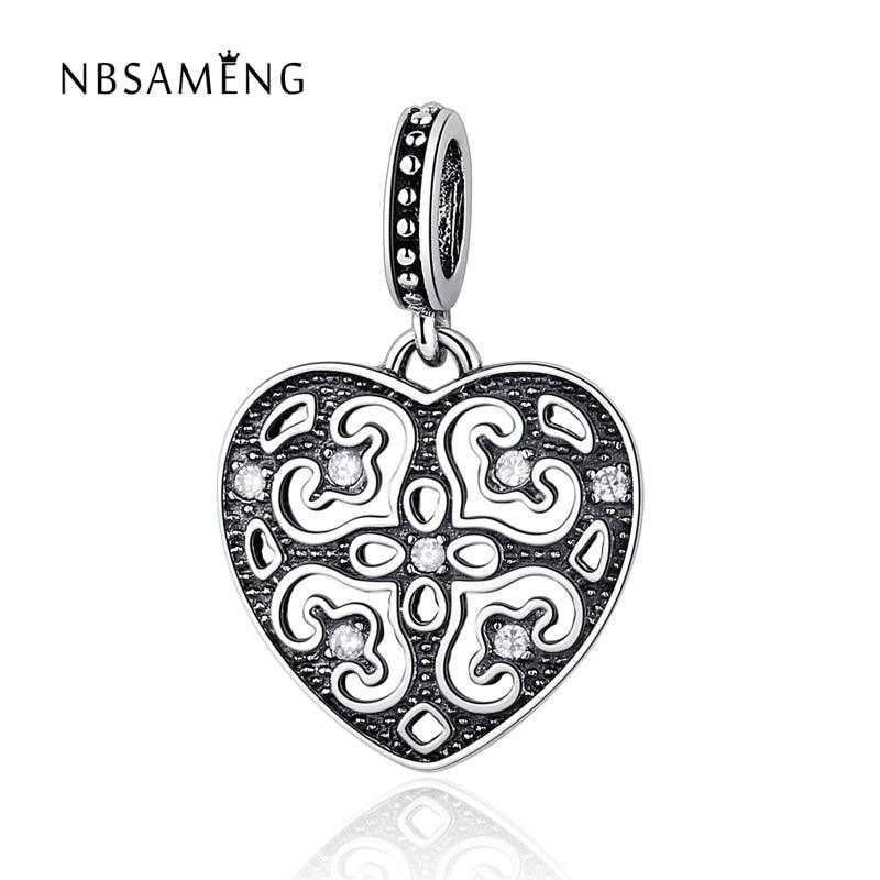 Hollow Love Micro-pave Pendant Beads - BestShop
