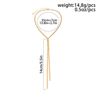 Ingemark Kpop Adjustable Flat Snake Long Chain Necklace - BestShop