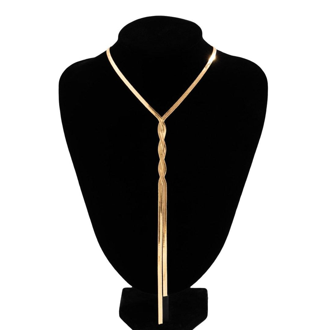 Ingemark Kpop Adjustable Flat Snake Long Chain Necklace - BestShop