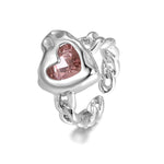 Load image into Gallery viewer, Kpop Gothic Silver Color Heart Metal Ring - BestShop