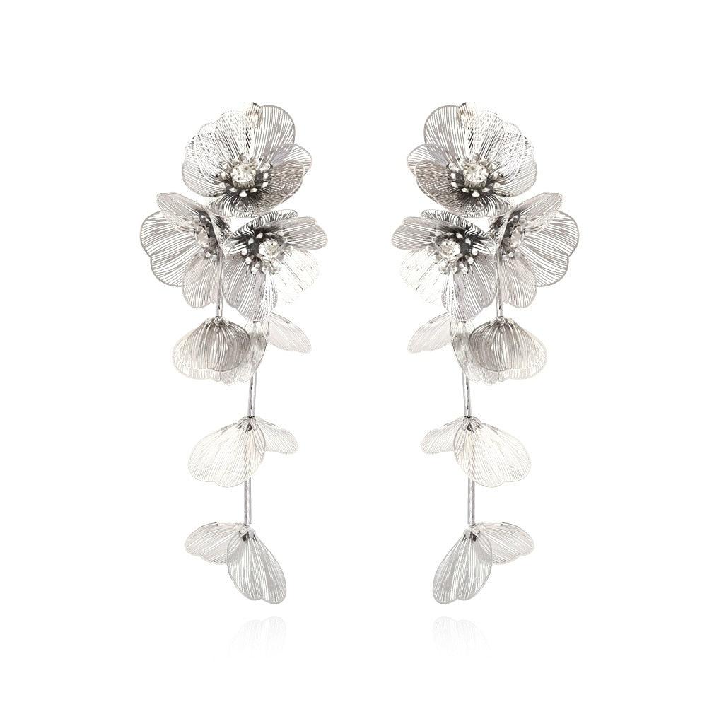 Long Metal 2023 Luxury Flower Tassel Earrings - BestShop