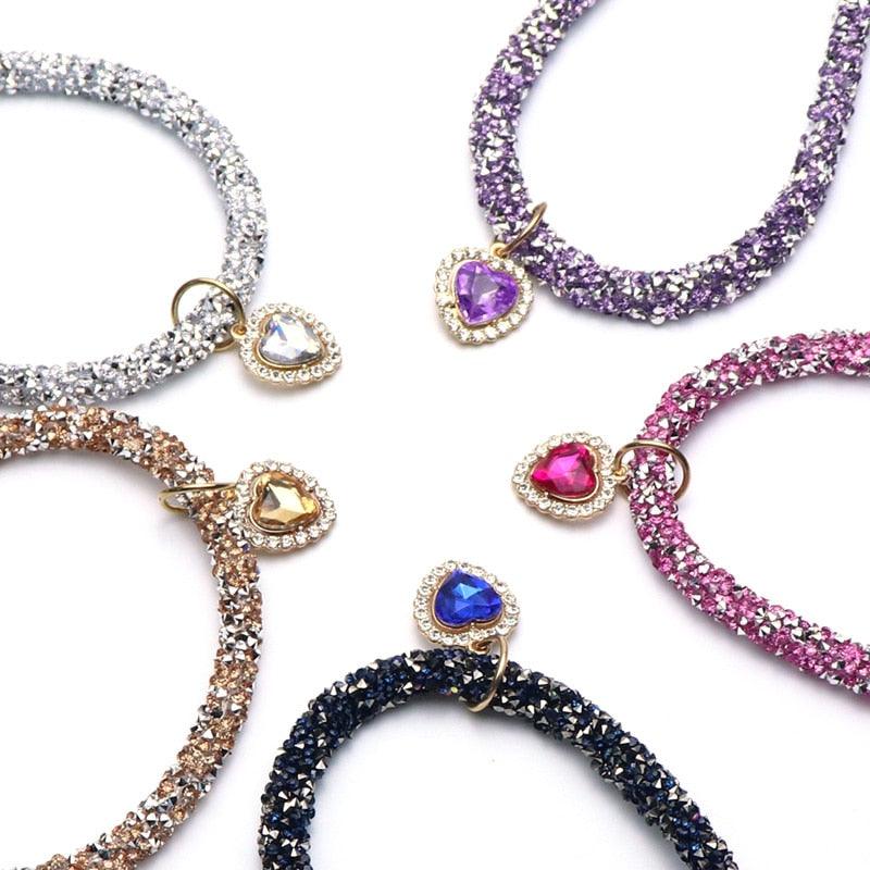 Luxury Crystal Cat Collar Heart Gem Pendant - BestShop